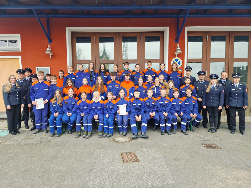 Gruppenfoto der Jugendlichen beim Wissenstest